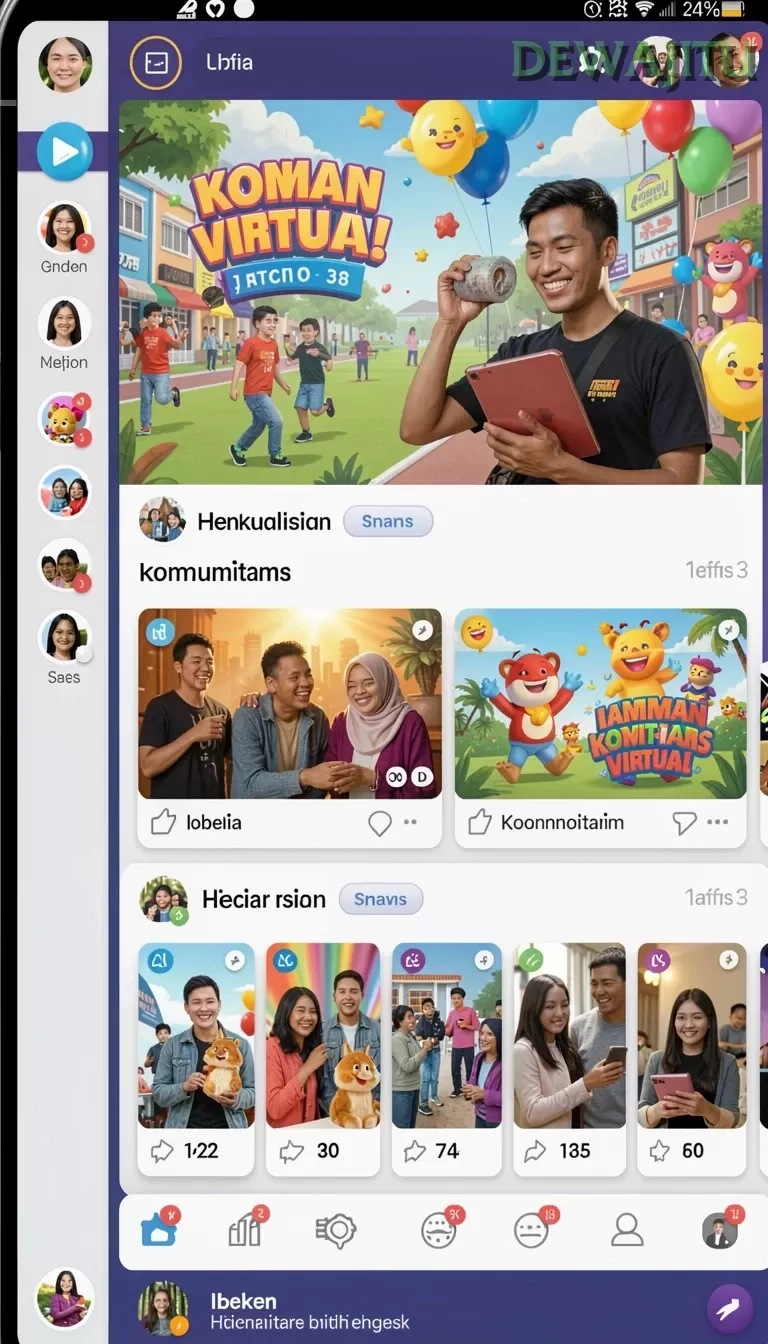 Cuplikan layar DUNIA777 — menu navigasi