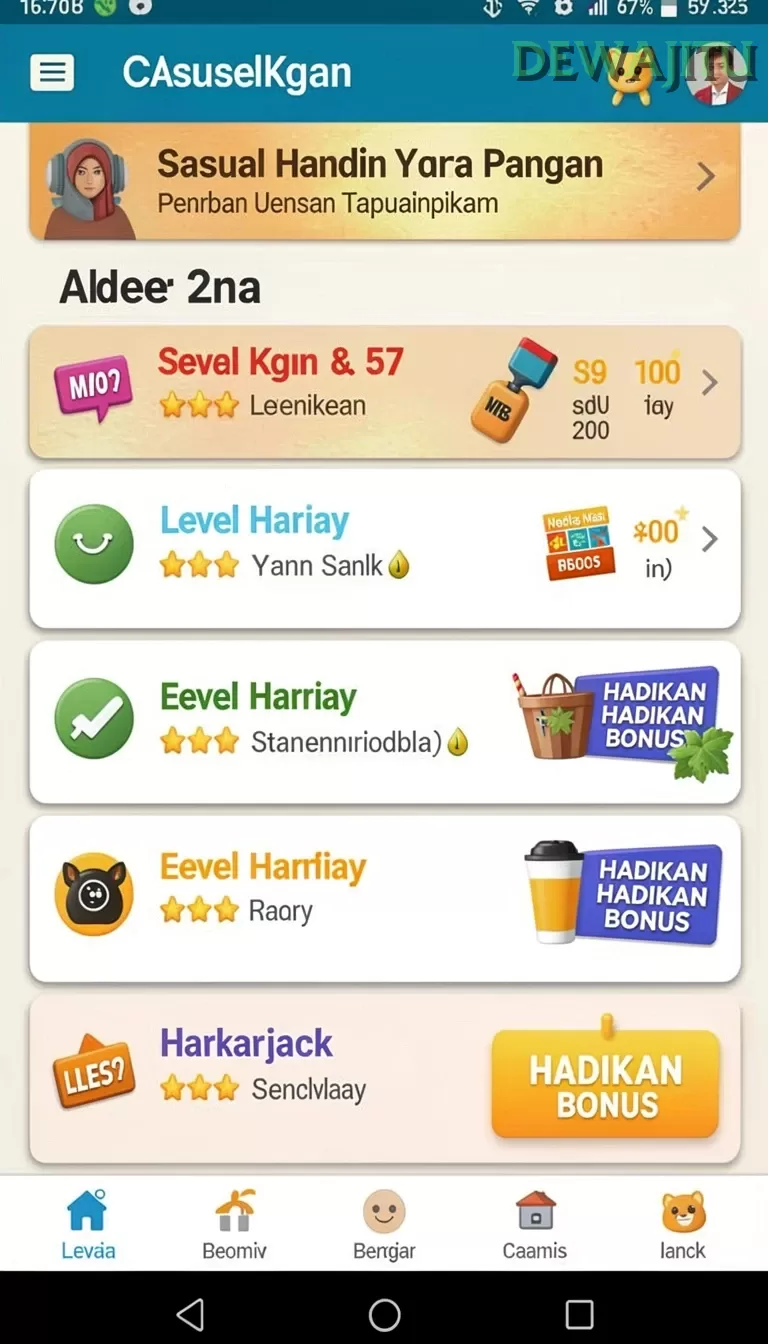 Cuplikan layar ARWANATOTO — aktivitas